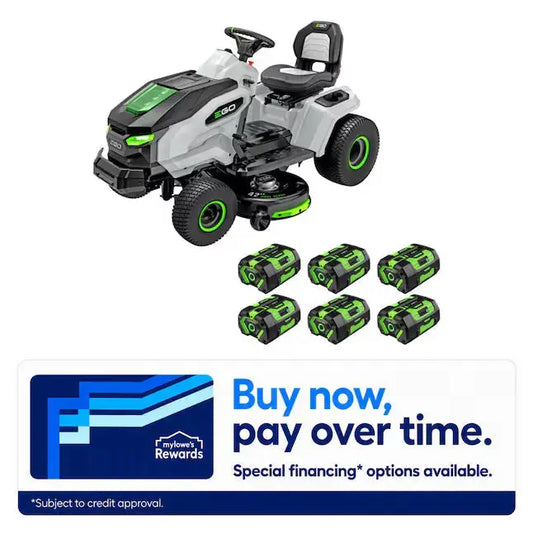 EGO 42in Lawn Tractor with 6Ah Battery 6pk, Turbo Charger & Adapter Kit Veteranshops.com