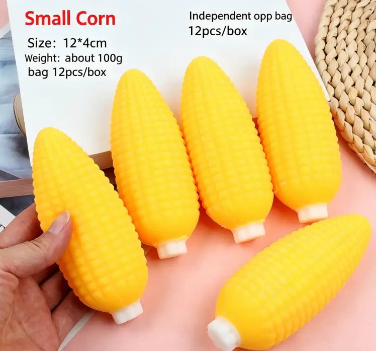 Creative Squishy Simulation Corn TPR Soft Stress Relief Pull-and-Play Corn Decompression Toy eprolo