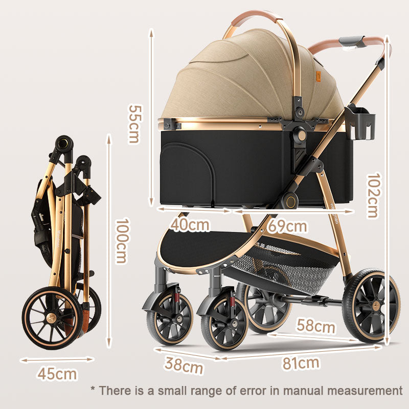 PawVoyage™ Elite 4-Wheel Pet Stroller Ultimate Luxury Carrier Veteranshops.com
