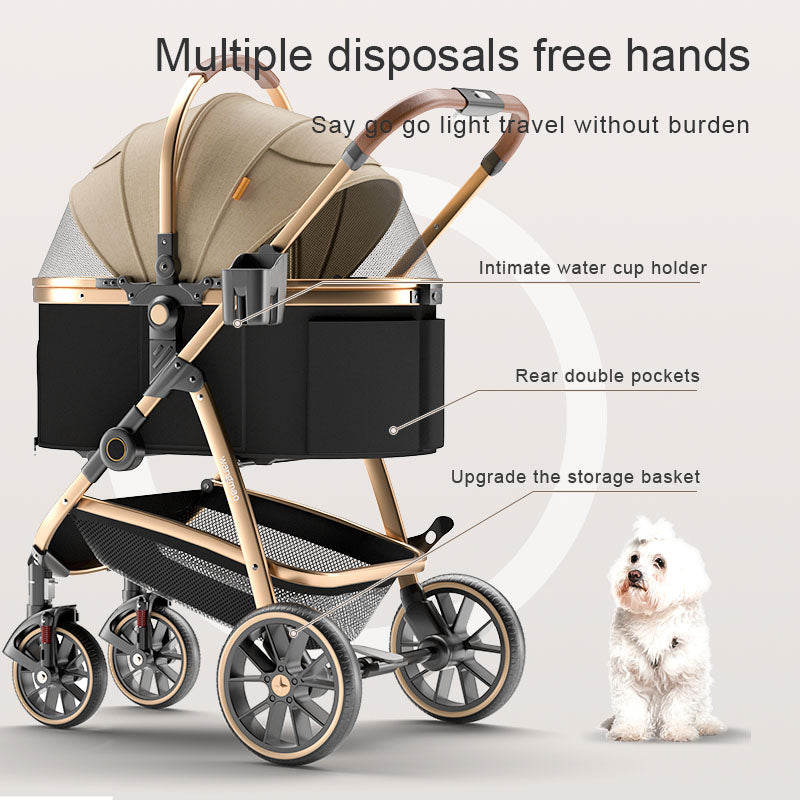 PawVoyage™ Elite 4-Wheel Pet Stroller Ultimate Luxury Carrier Veteranshops.com