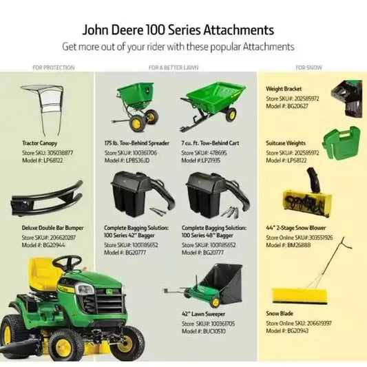 S100 42 in. 17.5 HP Gas Hydrostatic Riding Lawn Mower John Deere