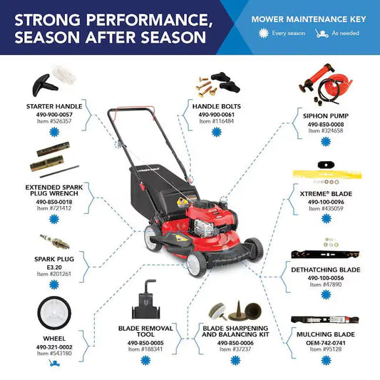 Troy-Bilt 21" 140cc Gas Walk-Behind Push Lawn Mower Veteranshops.com