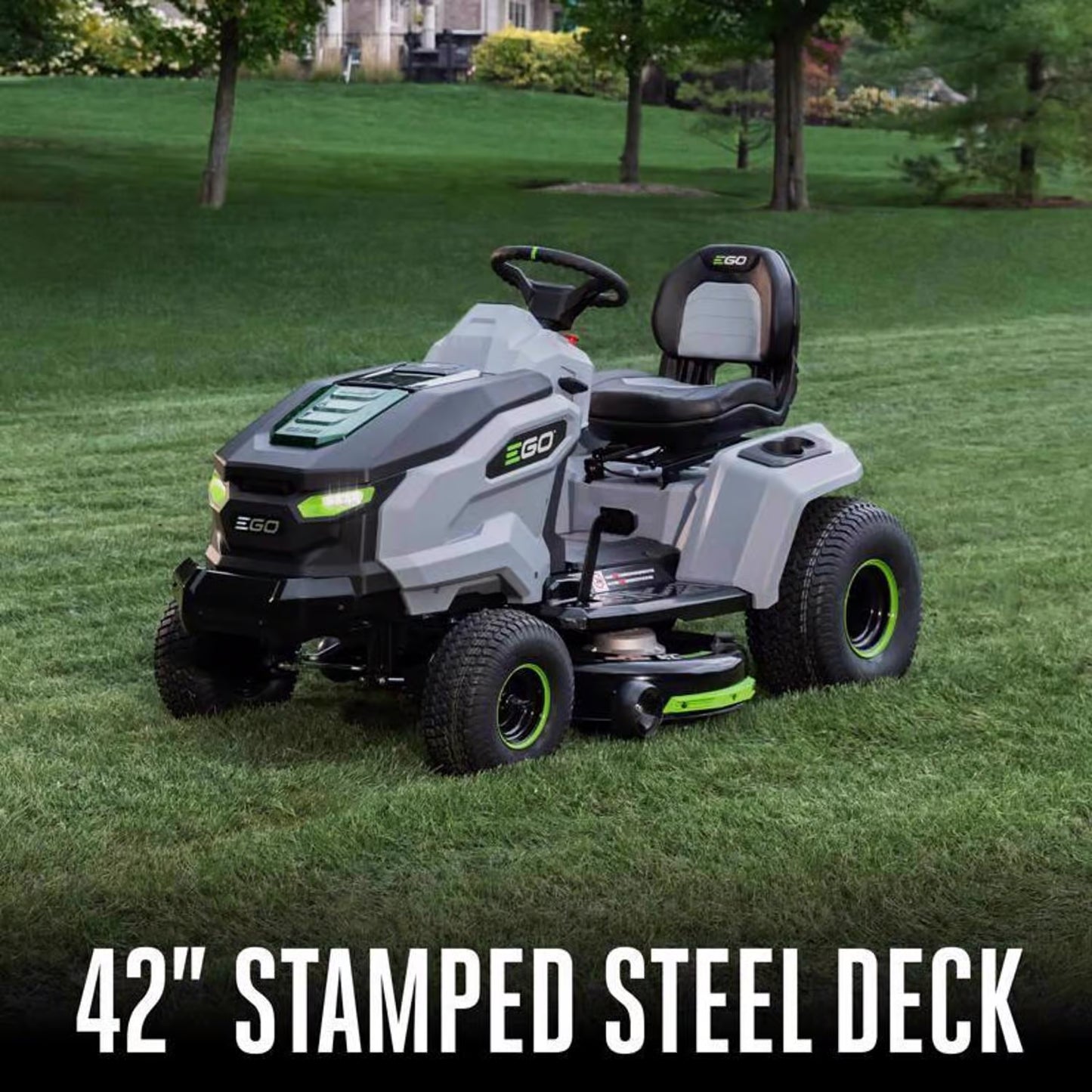 EGO POWER+ 42-in T6 Lawn Tractor with 6 x 6.0Ah Batteries, 800W Turbo Charger, and Charging Adapter