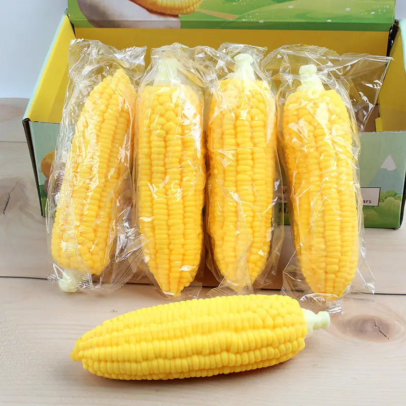Creative Squishy Simulation Corn TPR Soft Stress Relief Pull-and-Play Corn Decompression Toy eprolo