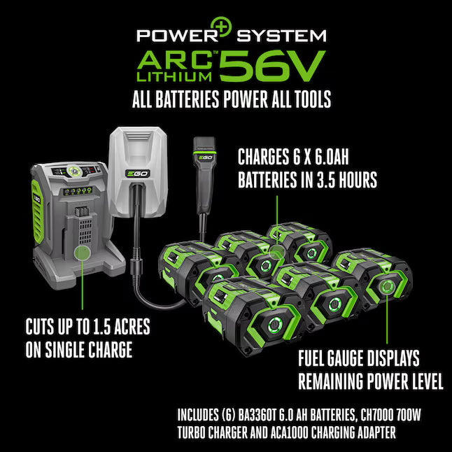 EGO 42in Lawn Tractor with 6Ah Battery 6pk, Turbo Charger & Adapter Kit Veteranshops.com