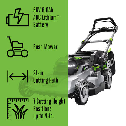 EGO POWER+ 600 Series 56-volt, 21-in Push Battery Lawn Mower with (1) 6 Ah Battery Included