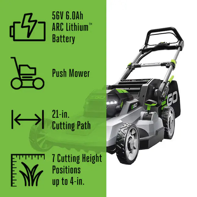EGO POWER+ 600 Series 56-Volt, 21-in Walk-Behind Battery Lawn Mower with 1 6Ah Battery Included Veteranshops.com
