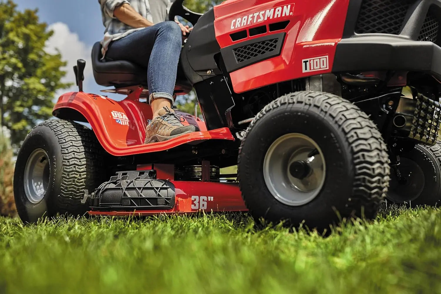 CRAFTSMAN 36 Inch Riding Lawn Mower Tractor Battery Powered Electric Riding Mower Compact Rear Engine Rider Craftsman