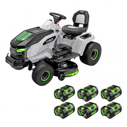 EGO POWER+ 42-in T6 Lawn Tractor with 6 x 6.0Ah Batteries, 800W Turbo Charger, and Charging Adapter