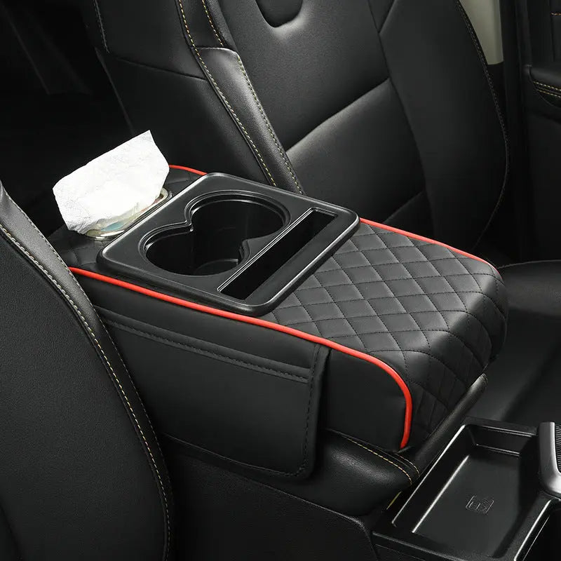 Car Armrest Pad Multi-functional Cup Holder Car Tissue Box Automotive Interior Leather Armrest Riser Pad eprolo