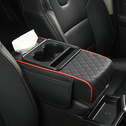 Car Armrest Pad Multi-functional Cup Holder Car Tissue Box Automotive Interior Leather Armrest Riser Pad eprolo