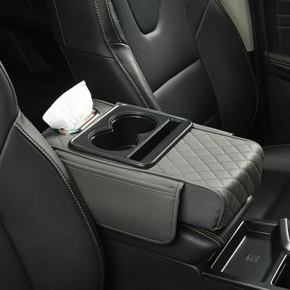 Car Armrest Pad Multi-functional Cup Holder Car Tissue Box Automotive Interior Leather Armrest Riser Pad eprolo
