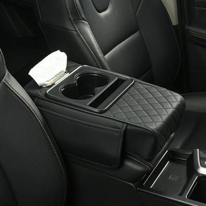 Car Armrest Pad Multi-functional Cup Holder Car Tissue Box Automotive Interior Leather Armrest Riser Pad eprolo