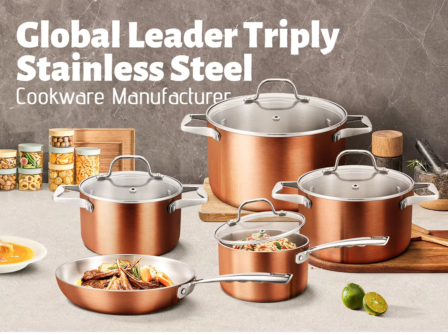TriLumina™ 9-Piece Luxury Tri-Ply Stainless Steel & Copper Cookware Set Veteranshops.com