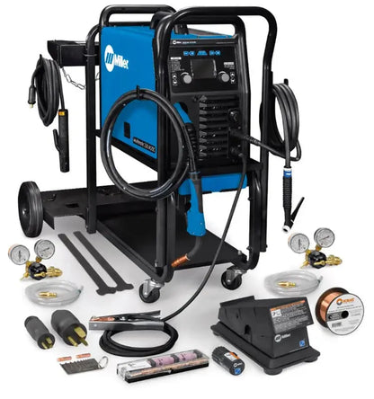 Miller Multimatic 220 AC/DC Multiprocess Welder with Dual Cylinder Cart and Wireless Foot Control – MPN 951000104 MILLER