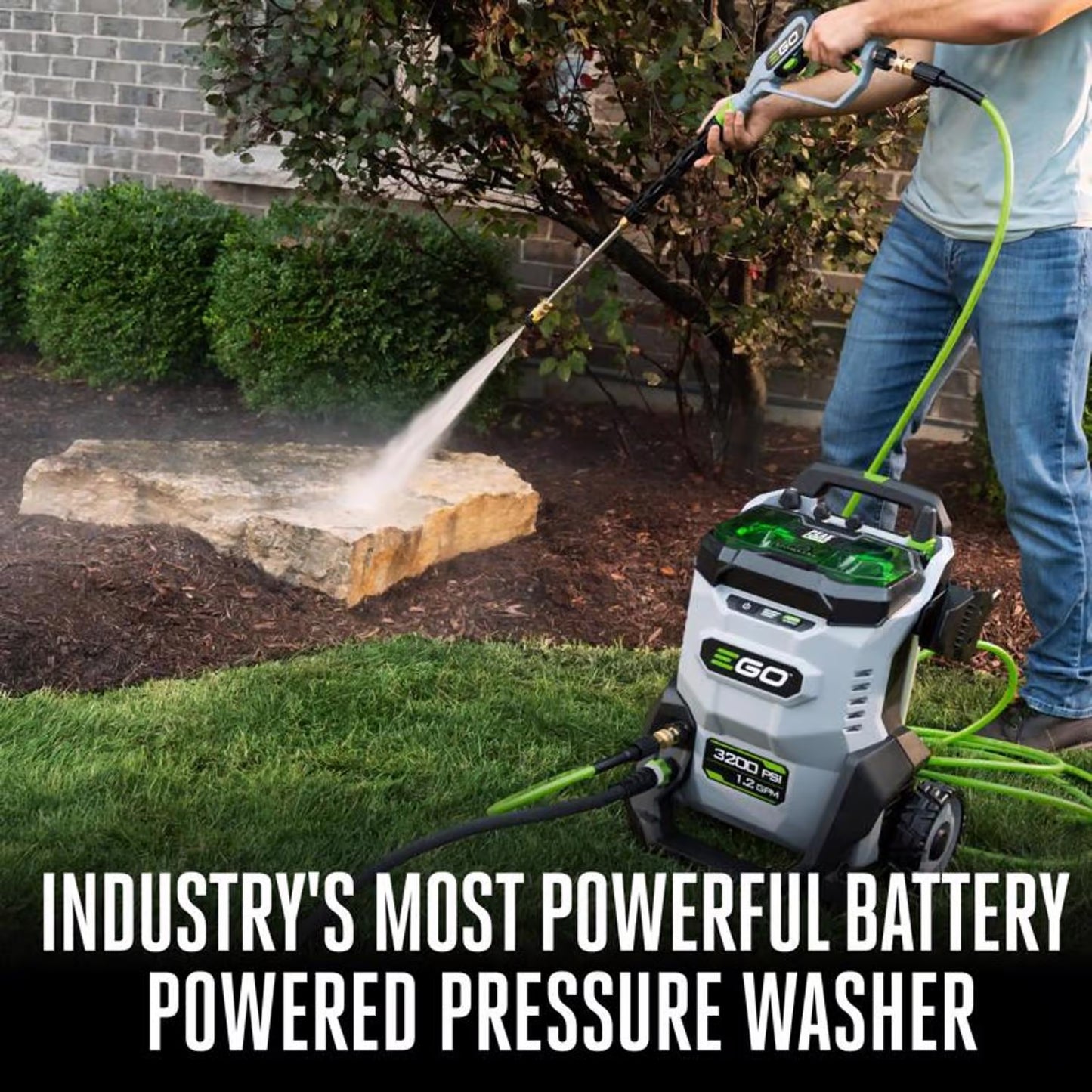 EGO POWER+ 3200-PSI 1.2-GPM Cold Water Battery Pressure washer with 5 Spray Tips