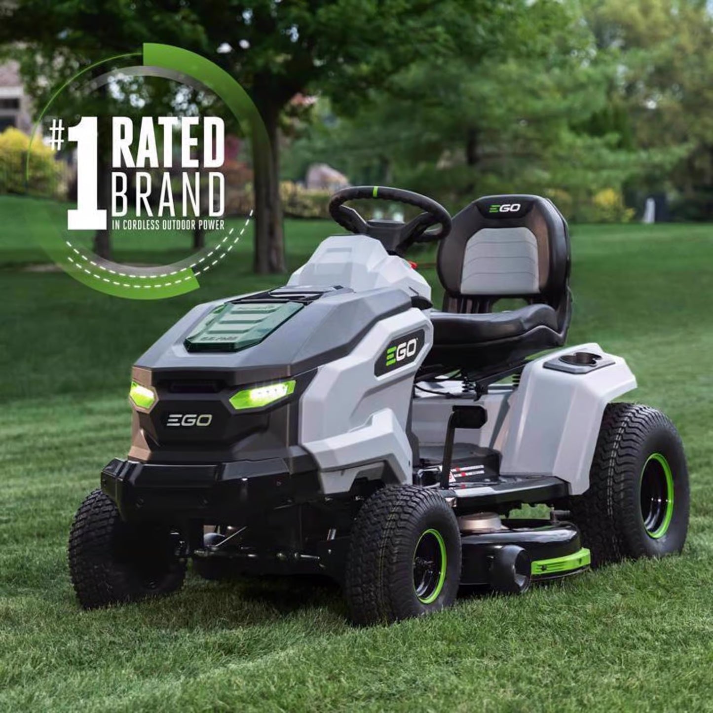 EGO POWER+ 42-in T6 Lawn Tractor with 6 x 6.0Ah Batteries, 800W Turbo Charger, and Charging Adapter