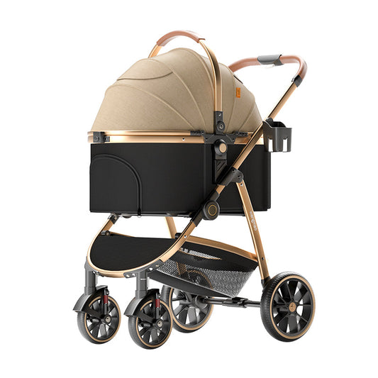 PawVoyage™ Elite 4-Wheel Pet Stroller Ultimate Luxury Carrier Veteranshops.com
