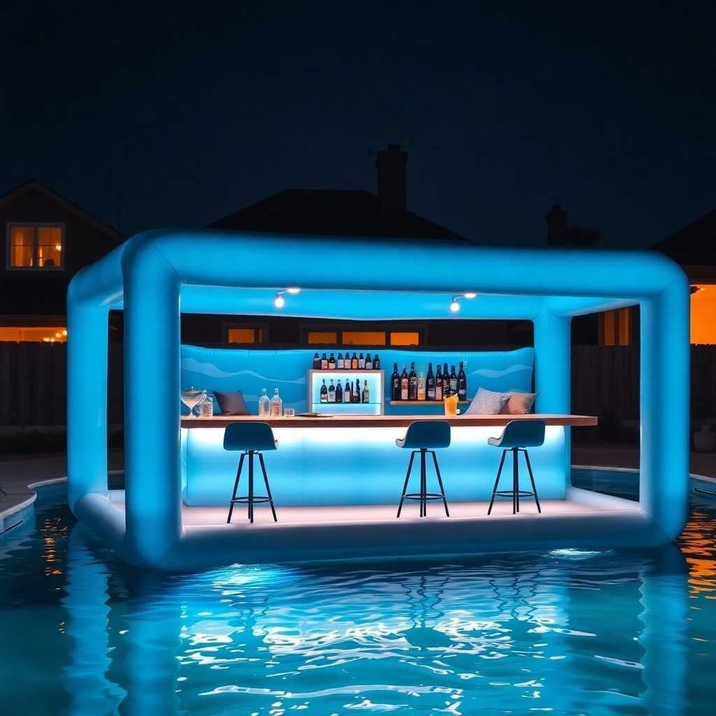 SplashHub™ Floating Pool Bar: Inflatable Backyard Oasis Insta Vibes ...