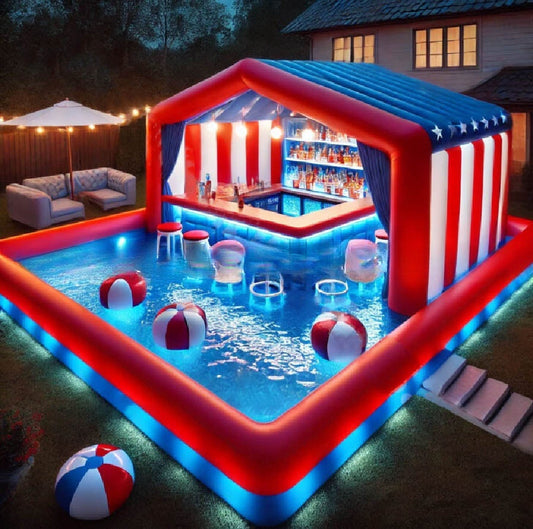 SplashHub™ Inflatable Pool Bar Veteranshops.com