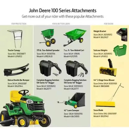 S100 42 in. 17.5 HP Gas Hydrostatic Riding Lawn Mower John Deere