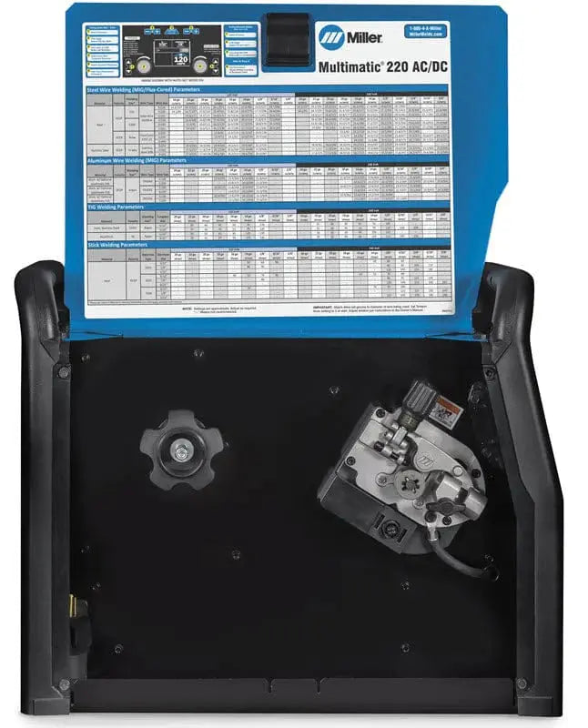 Miller Multimatic 220 AC/DC Multiprocess Welder with Dual Cylinder Cart and Wireless Foot Control – MPN 951000104 MILLER